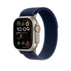 Zegarek smartwatche Apple Ultra 2 GPS - Tytan Naturalny, Niebieski, Uniseks. Niebieskie, cyfrowe zegarki męskie Apple, bez wzorów, z materiału, szklane. Za 4,654.00 zł.