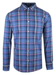 Lekko Taliowana Koszula Weekendowa, Niebieska w Kratkę - Pako Jeans. Niebieskie koszule męskie Pako Jeans, l, bez wzorów, z bawełny, casualowe, bez kołnierzyka, bez ramiączek. Za 185.00 zł.