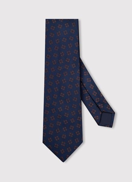 PAKO LORENTE - Granatowy krawat męski w drobny wzór. Niebieskie krawaty i muchy Pako Lorente, bez wzorów, z poliesteru. Za 99.99 zł.