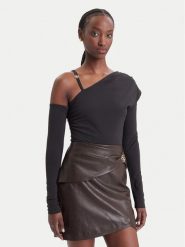 Guess Bluzka W6BP22 K6257 Czarny Slim Fit. Czarne bluzki damskie Guess, l, z aplikacjami, z syntetyku, bez kołnierzyka, bez ramiączek. Za 294.99 zł.