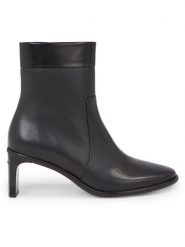 Calvin Klein Botki Curved Stil Ankle Boot 55 HW0HW01889 Czarny. Czarne botki damskie Calvin Klein, bez wzorów, ze skóry, bez obcasa, na słupku, bez zapięcia. Za 929.99 zł.