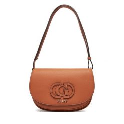 Torebka Guess. Brązowe listonoszki damskie Guess, z aplikacjami, bez dodatków. Za 449.99 zł.