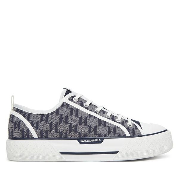 Trampki KARL LAGERFELD. Niebieskie trampki męskie KARL LAGERFELD, bez wzorów, bez zapięcia. Za 359.99 zł.