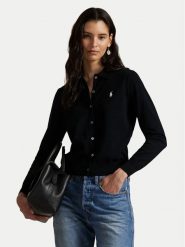 Polo Ralph Lauren Kardigan 211972110001 Czarny Slim Fit. Czarne kardigany damskie Polo Ralph Lauren, m, bez wzorów, z bawełny, bez kołnierzyka. Za 699.99 zł.