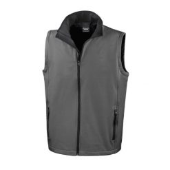 Kurtka bez rękawów z nadrukiem Result Softshell. Szare kurtki męskie RESULT, xl, bez wzorów, z materiału, bez kaptura. Za 98.55 zł.