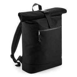 Plecak Bag Base Roll-top recyclé. Czarne plecaki męskie BAGBASE, bez wzorów, z poliesteru, klasyczne. Za 119.50 zł.