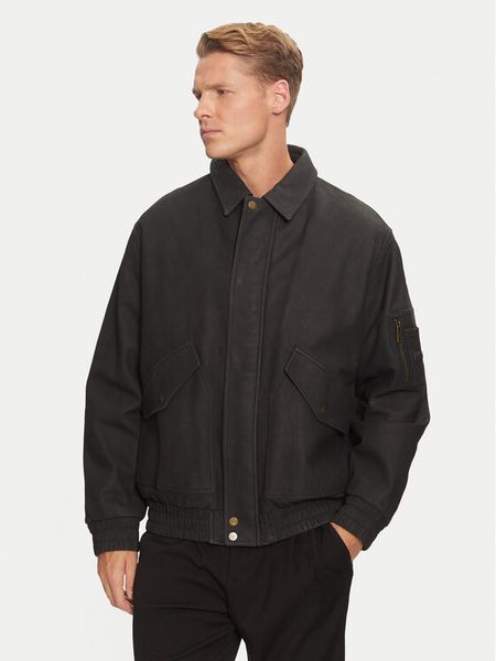 Hugo Kurtka skórzana Lamoto 50516888 Czarny Regular Fit. Czarne kurtki męskie Hugo, m, bez wzorów, ze skóry, bez kaptura. Za 1,679.99 zł.