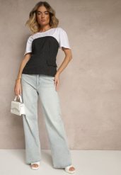 Jasnoniebieskie Jeansy High Waist z Szeroką Nogawką Jenaliria. Niebieskie jeansy damskie Renee, bez wzorów, z jeansu, eleganckie, z podwyższonym stanem. Za 119.99 zł.