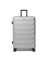 GINO ROSSI Walizka duża CEO-GIN-L-003-05-SILVER Srebrny. Szare walizki damskie Gino Rossi, bez wzorów, z tworzywa sztucznego, duże. Za 299.99 zł.