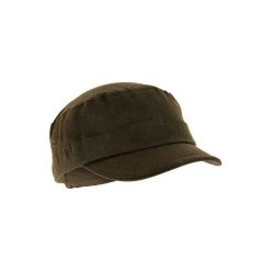 Czapka z daszkiem jeździecka Sentier. Brązowe czapki damskie FOUGANZA, bez wzorów, z bawełny. W wyprzedaży za 29.99 zł.