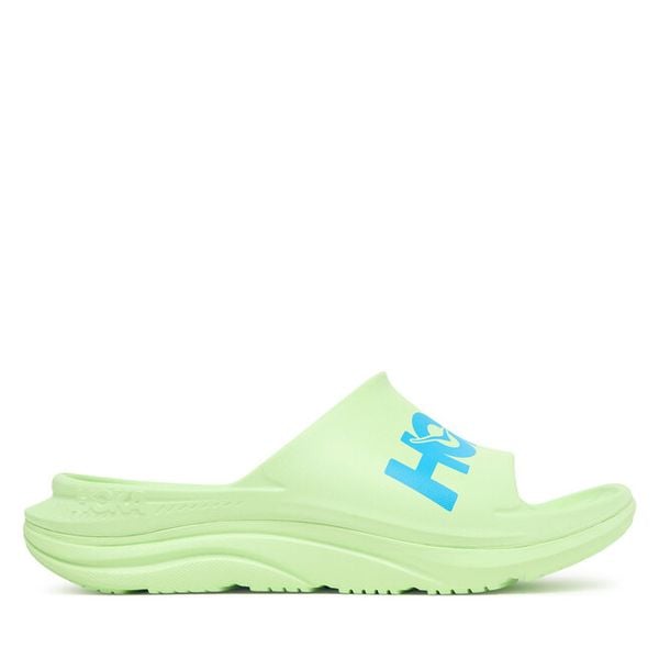 Klapki Hoka. Zielone klapki męskie HOKA, bez wzorów, bez zapięcia. Za 299.99 zł.