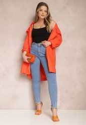 Niebieskie Jeansy Platinos. Niebieskie jeansy damskie Renee, bez wzorów, z bawełny, plus size. Za 69.99 zł.