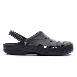 Klapki do chodzenia męskie Crocs Baya. Czarne klapki męskie Crocs, bez wzorów, z materiału, bez zapięcia. Za 170.99 zł.