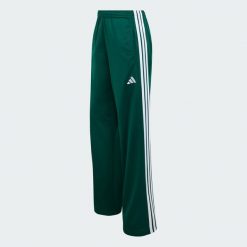 Spodnie dresowe Dayready Wide Leg. Zielone spodnie dresowe damskie Adidas, bez wzorów, z dresówki, eleganckie, długie. Za 199.00 zł.