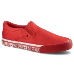 Czerwone Tenisówki Big Star Modne Obuwie Damskie. Czerwone trampki i tenisówki damskie BIG STAR, z aplikacjami, bez zapięcia. Za 89.99 zł.