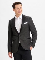 Finshley & Harding London Kurtka Mężczyźni Slim Fit Sztuczne włókno czarny, 46. Czarne kurtki męskie Finshley & Harding London, m, bez wzorów, z satyny, bez kaptura. Za 599.95 zł.