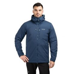 Kurtka termiczna męska Xenair Alpine. Niebieskie kurtki męskie RAB, m, bez wzorów, sportowe, bez kaptura. Za 1,169.99 zł.
