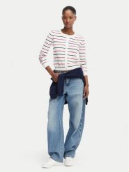 Tommy Jeans Kardigan DW0DW20976 Biały Regular Fit. Białe kardigany damskie Tommy Jeans, xl, bez wzorów, z bawełny, bez kołnierzyka. Za 369.99 zł.
