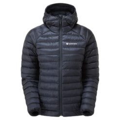 Kurtka puchowa damska z kapturem Montane Anti-freeze. Fioletowe kurtki sportowe damskie Montane, s, bez wzorów, z nylonu, bez ramiączek, z kapturem, trekkingowe. Za 963.85 zł.