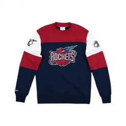 Bluza sportowa męska Mitchell & Ness Houston Rockets. Czerwone bluzy sportowe męskie Mitchell & Ness, m, bez wzorów, bez kaptura. Za 525.00 zł.