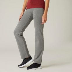 Legginsy fitness damskie Domyos. Czarne legginsy damskie DOMYOS, bez wzorów, z bawełny. Za 69.99 zł.