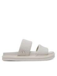 Calvin Klein Jeans Klapki Flat Molded Dbl Bar Sandal Cv YM0YM01222 Szary. Szare klapki męskie Calvin Klein Jeans, bez wzorów, z jeansu, bez zapięcia. Za 229.99 zł.