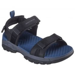 Sandały Skechers Relaxed Fit: Tresmen – Ryer M 205112-BLK czarne. Czarne sandały męskie bez wzorów, z syntetyku, sportowe, bez zapięcia. Za 444.18 zł.