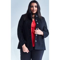 Czarna elegancka kurtka płaszcz Vera OVERSIZE PLUS SIZE WIOSNA. Czarne płaszcze damskie Moda Size Plus Iwanek, na wiosnę, plus size, bez wzorów, z tkaniny, eleganckie, bez kołnierzyka, bez kaptura. Za 269.00 zł.
