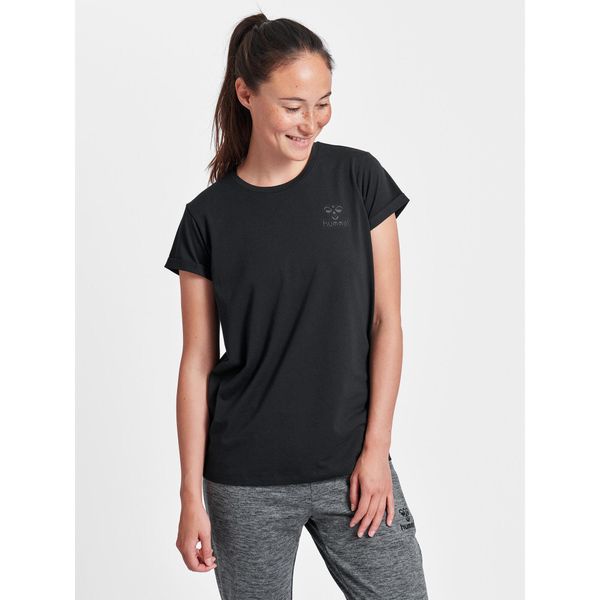 Koszulka damska Hummel isobella. Czarne bluzki damskie Hummel, xs, bez wzorów, sportowe, bez kołnierzyka, bez ramiączek. Za 136.50 zł.