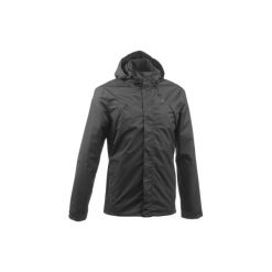 Kurtka turystyczna MH100 WTP męska. Niebieskie kurtki męskie QUECHUA, m, bez wzorów, z materiału, bez kaptura. Za 139.99 zł.