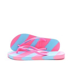 Klapki damskie Havaianas Slim Color Fun. Czerwone klapki damskie Havaianas, bez wzorów, z materiału, bez obcasa, bez zapięcia. Za 165.50 zł.