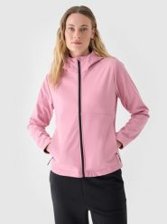 4F Kurtka softshell wiatroodporna membrana 5000 damska - różowa M. Czerwone kurtki damskie 4F, na zimę, m, bez wzorów, z dzianiny, z kapturem. W wyprzedaży za 199.99 zł.