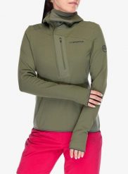Bluza z kapturem damska La Sportiva Big Wall Pullover Hoody. Zielone bluzy damskie La Sportiva, l, bez wzorów, z materiału, bez ramiączek, z kapturem. Za 742.49 zł.