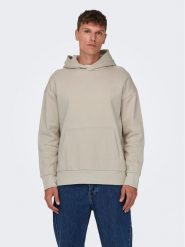 Only & Sons Bluza Dan 22026661 Beżowy Relaxed Fit. Brązowe bluzy męskie Only & Sons, m, bez wzorów, z bawełny, bez ramiączek, bez kaptura. Za 159.99 zł.