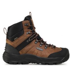 Trekkingi Keen. Brązowe botki męskie Keen, bez wzorów, z polaru, sportowe, bez obcasa, bez zapięcia. Za 759.99 zł.