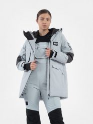 4F Kurtka snowboardowa membrana 15 000 damska XL. Szare kurtki sportowe damskie 4F, na zimę, l, bez wzorów, bez ramiączek, bez kaptura, narciarskie. Za 799.99 zł.