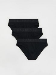 Bawełniane slipy 3 pack - czarny. Czarne slipki męskie Reserved, l, bez wzorów, z bawełny. Za 69.99 zł.
