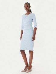 Rinascimento Sukienka koktajlowa CFC0127699003 Błękitny Slim Fit. Niebieskie sukienki damskie Rinascimento, xl, bez wzorów, z syntetyku, wizytowe, bez kołnierzyka, bez ramiączek. Za 609.99 zł.