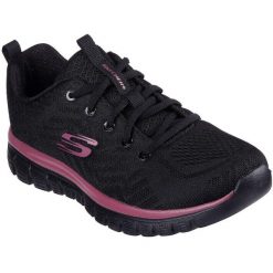 Buty sportowe damskie Skechers Get Connected. Czarne obuwie sportowe damskie Skechers, bez wzorów, bez zapięcia, trekkingowe, Skechers Sport. Za 390.00 zł.