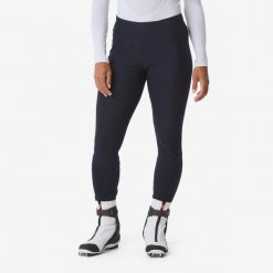 Legginsy do narciarstwa biegowego damskie Wedze 500. Niebieskie legginsy damskie WED'ZE, bez wzorów, z materiału. Za 159.99 zł.