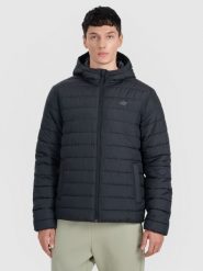 4F Kurtka puchowa z wypełnieniem syntetycznym męska - czarna S. Czarne kurtki męskie 4F, m, bez wzorów, z dzianiny, eleganckie, bez kaptura. Za 329.99 zł.