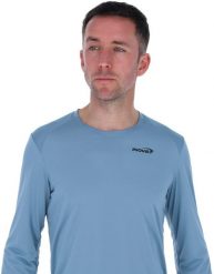 Bluza biegowa Inov-8 Performance Long Sleeve - blue grey/slate. Niebieskie bluzy męskie TREC, m, bez wzorów, bez ramiączek, bez kaptura. Za 169.94 zł.