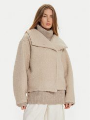 Gina Tricot Kurtka przejściowa 22613 Beżowy Oversize. Brązowe kurtki damskie Gina Tricot, xl, bez wzorów, z syntetyku, bez kaptura. Za 209.99 zł.