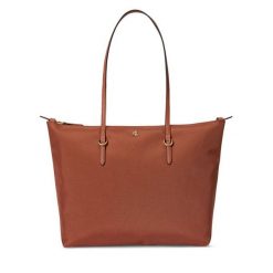 Torebka LAUREN RALPH LAUREN. Brązowe shopperki damskie Lauren Ralph Lauren, bez wzorów, bez dodatków. Za 639.99 zł.