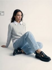 Sweter z koszulą z domieszką wełny - szary. Szare swetry nierozpinane damskie Sinsay, l, bez wzorów, z wełny, bez kołnierzyka, bez ramiączek. Za 69.99 zł.
