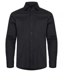 Clique Stretch Shirt L/S – koszula stretch z długim rękawem – Black. Czarne koszule męskie CLIQUE, l, bez wzorów, z bawełny, bez kołnierzyka, bez ramiączek. Za 188.92 zł.