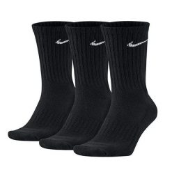 Bawełniane Skarpetki Unisex Dla Dorosłych (zestaw 3 Sztuk). Czarne skarpetki damskie Nike, bez wzorów, z bawełny. Za 97.99 zł.