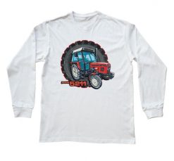 Zetor 5211 — bluzka z długim rękawem (Rozmiar: 7 - 8 lat; Kolor koszulki: biały; Rodzaj nadruku: Zetor 5211). Białe bluzki damskie nikiniki, s, bez wzorów, z bawełny, bez kołnierzyka, bez ramiączek. Za 79.00 zł.