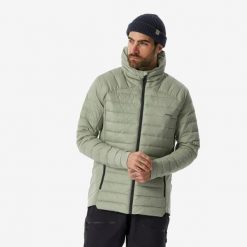 Kurtka narciarska męska Wedze FR 900 light. Zielone kurtki sportowe męskie WED'ZE, na zimę, l, bez wzorów, z materiału, bez kaptura, narciarskie. Za 299.99 zł.