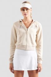 GUESS Beżowa bluza damska z cyrkoniami Primula. Brązowe bluzy damskie Guess, s, z aplikacjami, bez ramiączek, bez kaptura. W wyprzedaży za 302.99 zł.